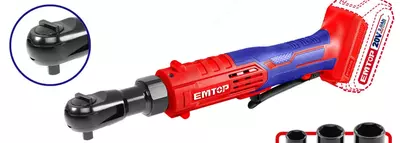 Аккумуляторный трещоточный гайковерт "Emtop" EDRL2060151