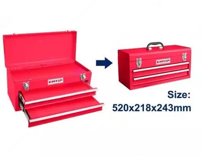 Ящик для инструментов (металлический) EMTOP ETBX0202 3 уровня 3 секции -