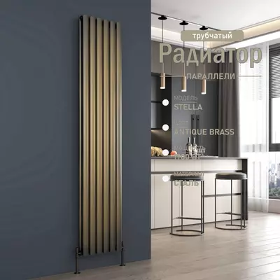 Вертикальный стальной радиатор Stella Antique Brass