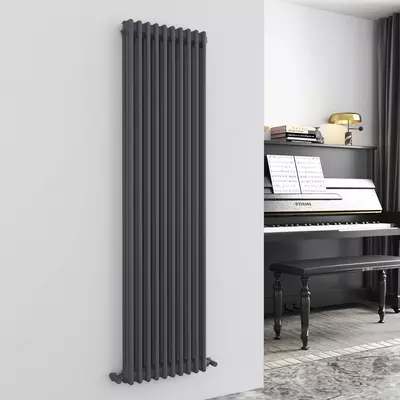 Вертикальный стальной радиатор Tubero Anthracite Savia