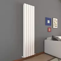 Vertikal alyuminiy radiator Fabiona Matt White Savia