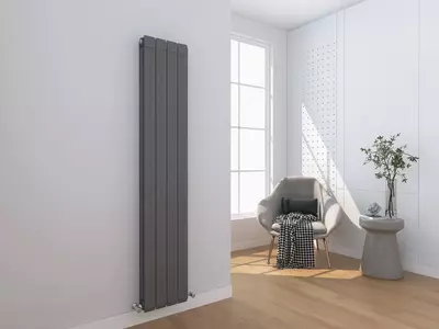Вертикальный медно-алюминиевый радиатор Divero Anthracite Savia