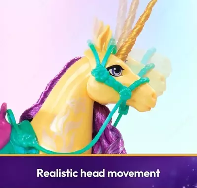Unicorn Academy - Chavandozlik aksessuarlari bilan "Yakka shoxli yaproq" dolls uz