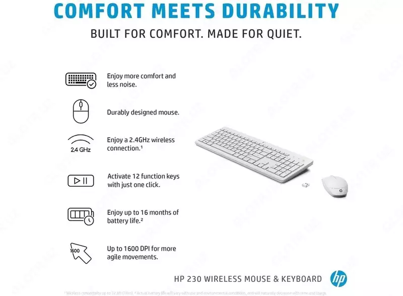 Беспроводные мышь и клавиатура HP 230 (комплект) (18H24AA) - 466 566 сум