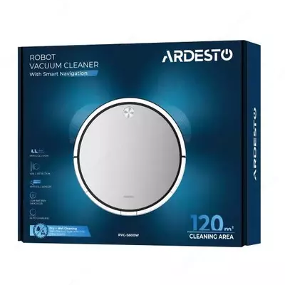 Робот-пылесос Ardesto RVC-S600W white/silver (мощность 25 ВТ)