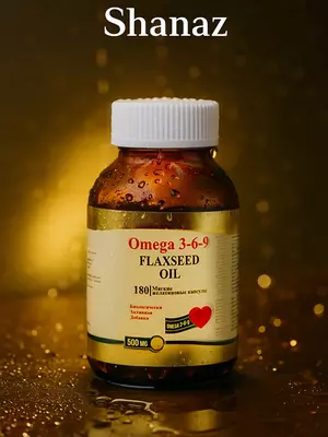 Оmega 3-6-9 Flaxseed Oil 500мг № 180 в стеклянной банке SHANAZ
