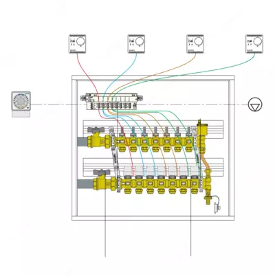  CALEFFI Boshqaruv kolodkasi — 4 kanal - 