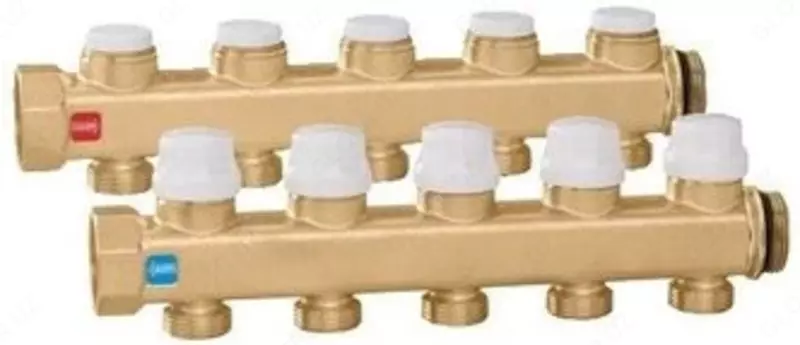CALEFFI Пара коллекторов для тёплого пола 5 выводов 3/4