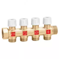 CALEFFI Коллектор с вентилями-отсекателями для тёплого пола 3/4″ × 5