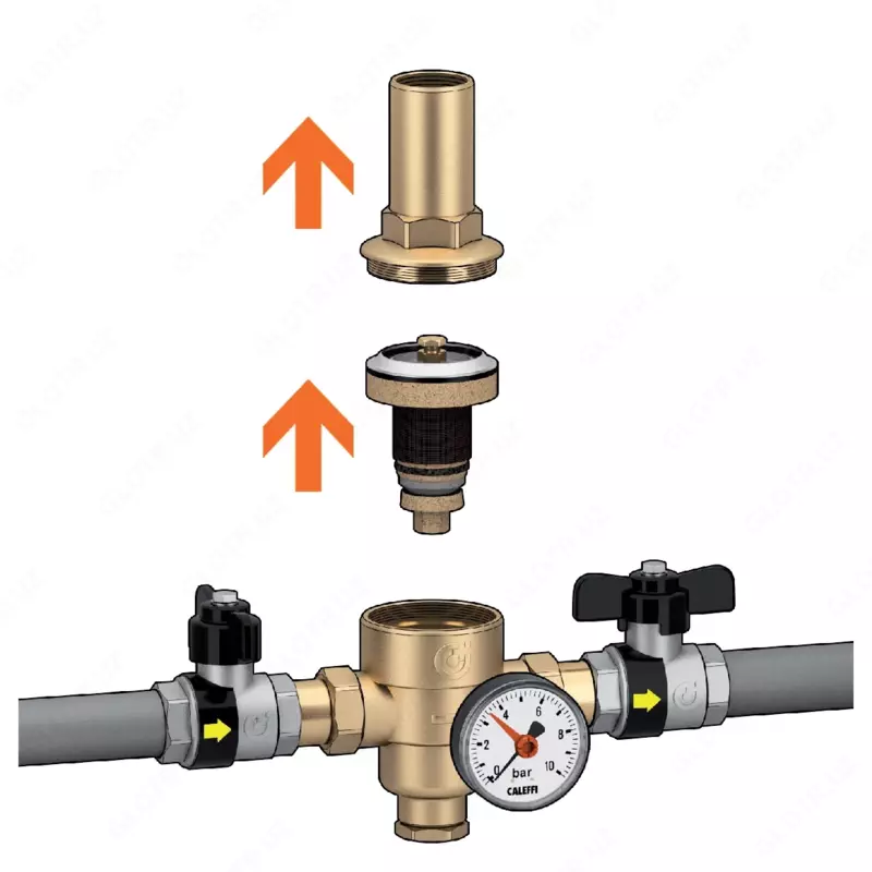   CALEFFI Редукционный клапан давления с накидными гайками 3/4