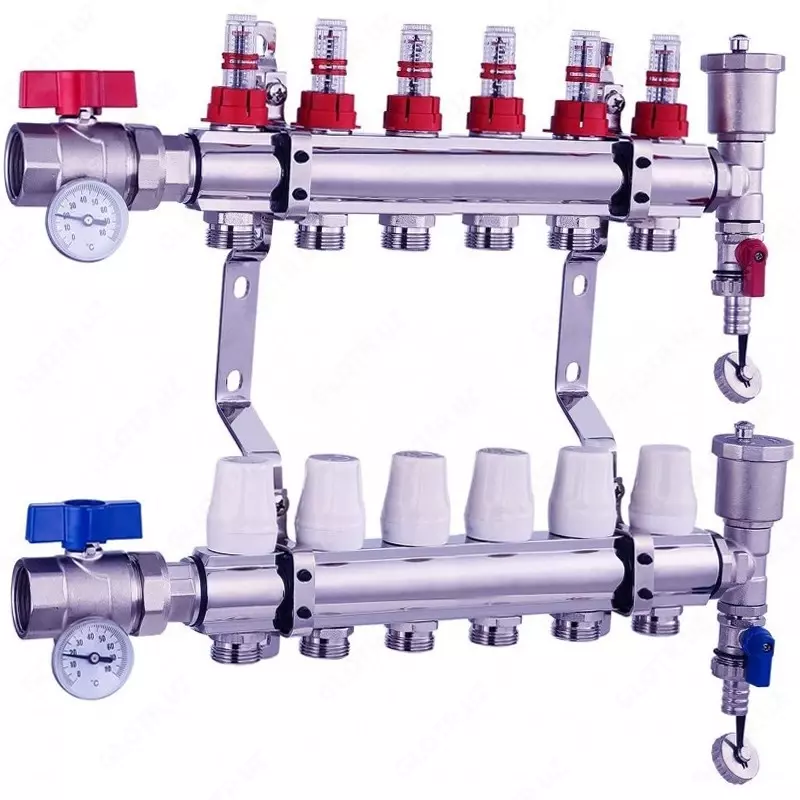 PAIR OF MANIFOLDS Ø1 6 OUTL. Ø3/4 (Пара коллекторов для тёплого пола  6 контуров)