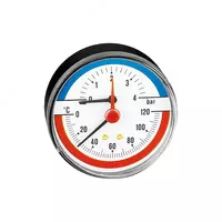 TEMPERATURE PRESSURE GAUGE 0–4 BAR 80MM (Термоманометр 0–4 бар  Ø80 мм)