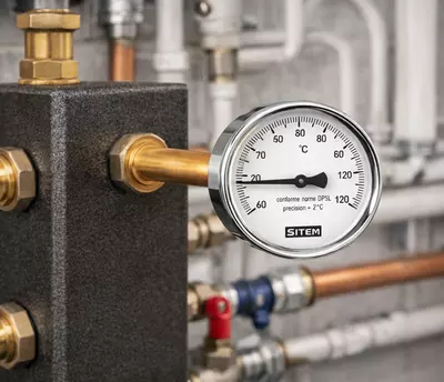  SITEM gorizontal termomanometr 0–120°C  6 bar - 