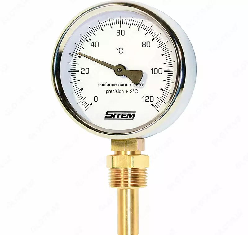 SITEM vertikal termometr D80 mm  0–120°C  50 mm