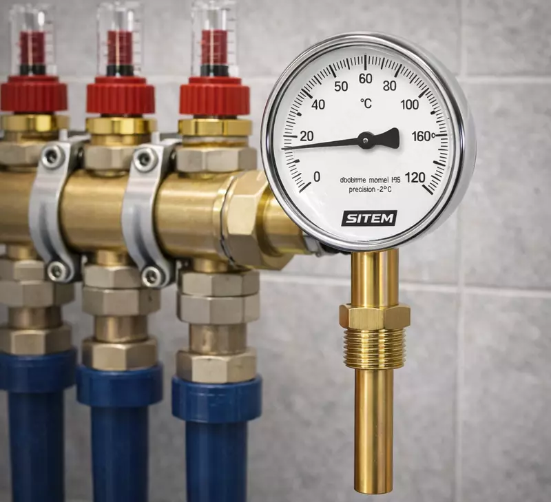   SITEM vertikal termometr D80 mm  0–120°C  50 mm