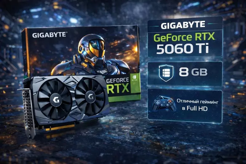 Видеокарта Gigabyte GeForce RTX 5060 Ti WINDFORCE OC 8G