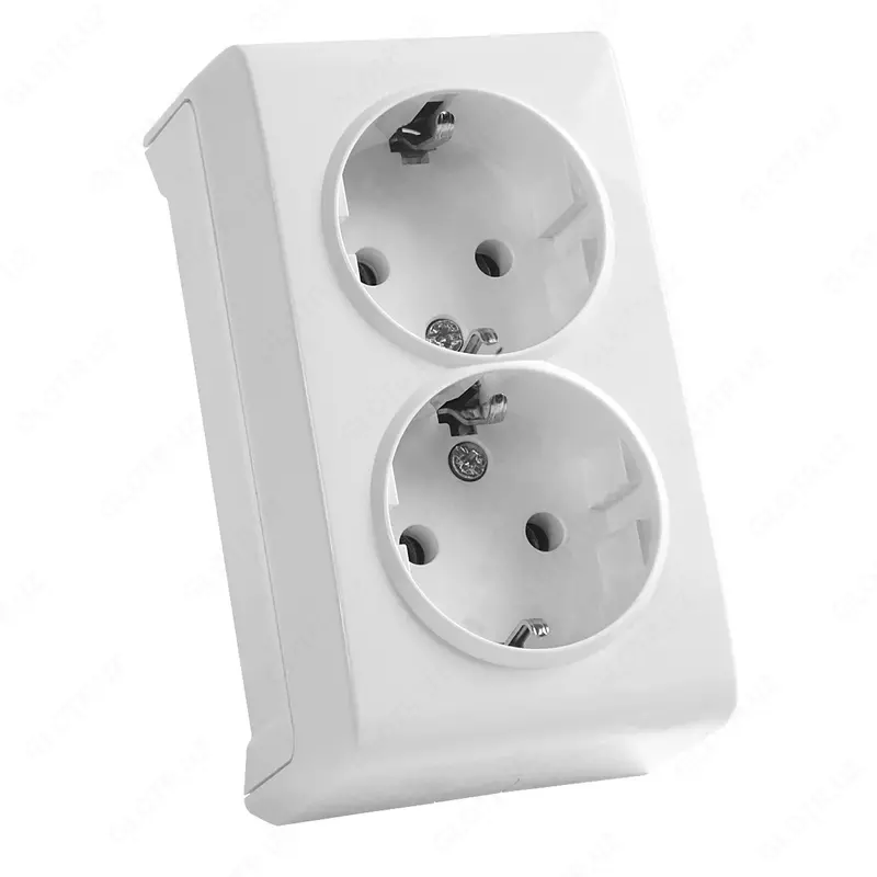 LUX (2 РОЗ) С/З — двойная электрическая розетка с заземлением mega