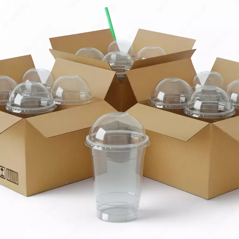 Bir martalik 500 ml qopqoqli stakanlar