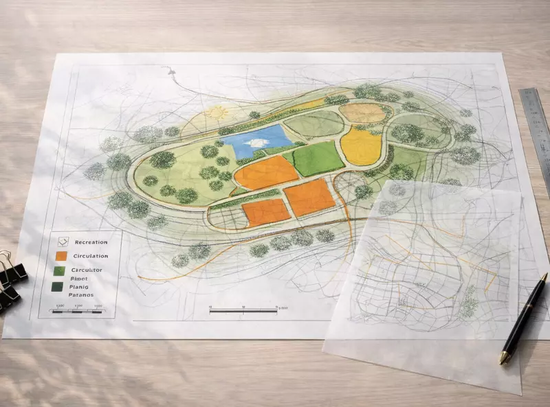 Landshaft loyihalash: bosh reja (genplan) va zonalash