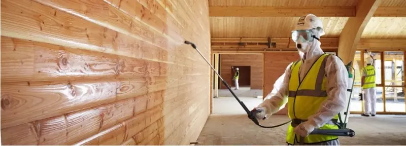 Обработка огнезащитным составом деревянных конструкций