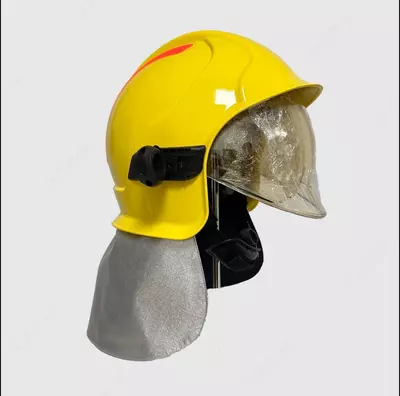 Шлем пожарный желтый  защитный шлем с огнестойкими платками