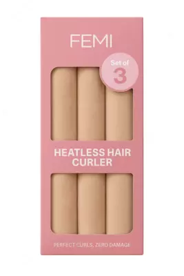 Набор бархатных бигуди FEMI Heatless Hair Curler - Baby Pink