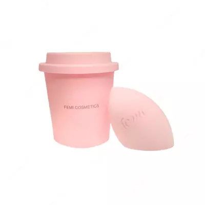 Спонжик с удобным стаканчиком для хранения Femi Cosmetics - Baby Pink - 79 000 сум / шт