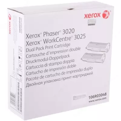   Xerox PH3020/WC3025 Qora kartrij (ikki olchamli) 2x1500 sahifa (106R03048-rasm)