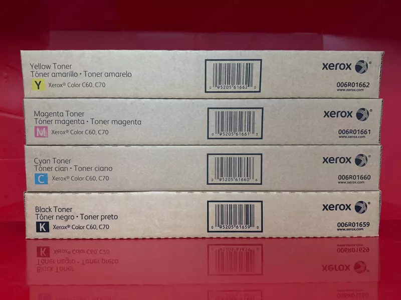 Xerox Color C60, C70 Original Rangli va Qora Toner Kartrijlar To'plami (006R01659, 006R01660, 006R01661,