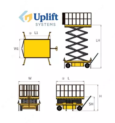  Подъёмник. Прицепная мобильная ножничная подъемная платформа Только в розницу
