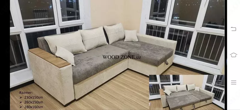  Burchakli yig‘iladigan divan - Yumshoq mebellar to'plamlari