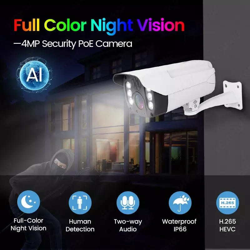  Kuzatuv kamerasi SAMVISIONSV-BL4G1-AI 4MP Tungi rangli tasvir Samvison