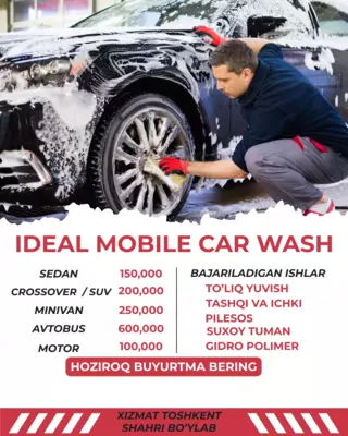 Услуги Выездная автомойки и чистки мебели/ковров