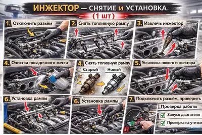 Инжектор — снятие и установка (1 шт)