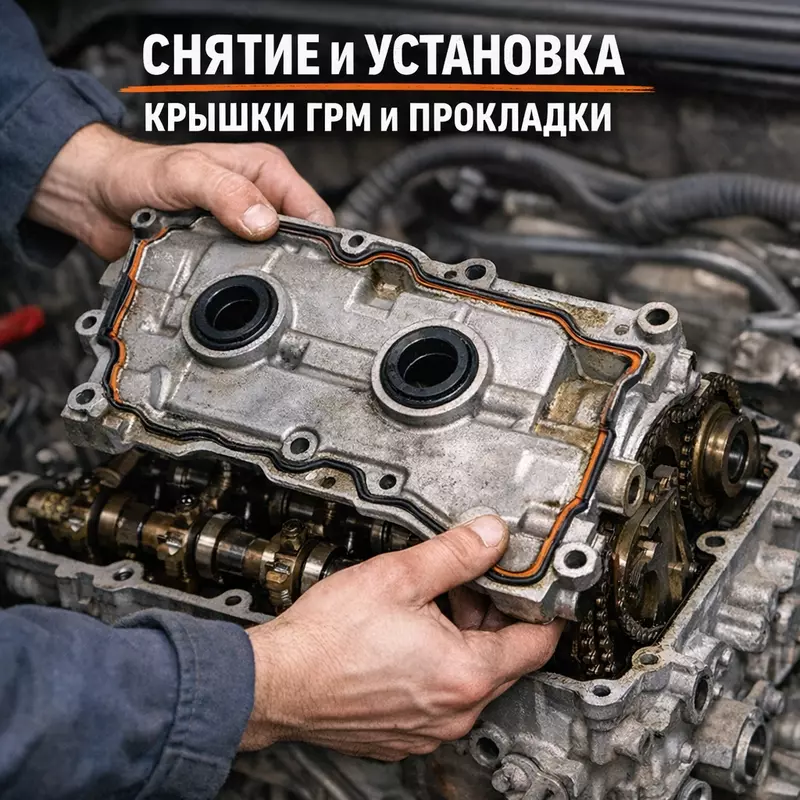 Крышка привода распределительного вала или прокладка — снятие и установка