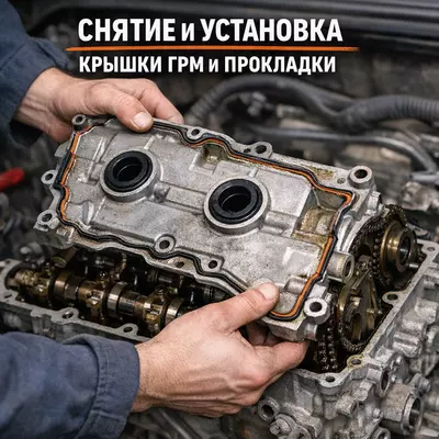 Крышка привода распределительного вала или прокладка — снятие и установка