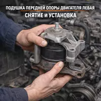 Подушка передней опоры двигателя левая — снятие и установка