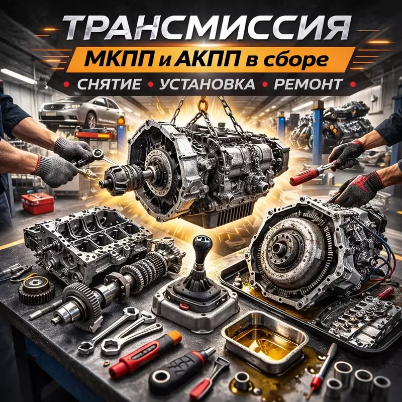 ТРАНСМИССИЯ – МКПП и АКПП в сборе (снятие  установка  ремонт)