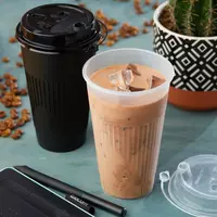   Qovurg‘ali  qovurg‘asiz qora va xira stakanlar + qopqoq