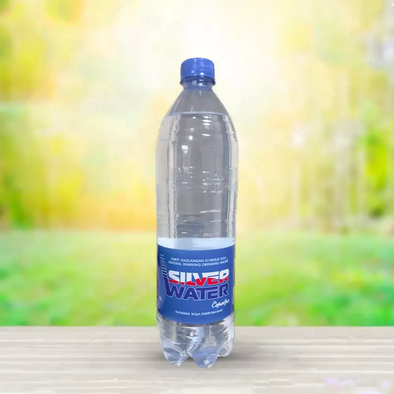  SilverWater 1 л (газированная) Натуральная газированная питьевая вода «Natural Sparking Drinking Water».