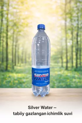 SilverWater 1 л (газированная) Натуральная газированная питьевая вода «Natural Sparking Drinking Water».