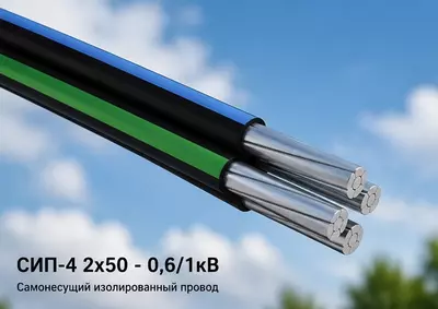 Кабель СИП-4 2х50 - 0 6/1кВ
