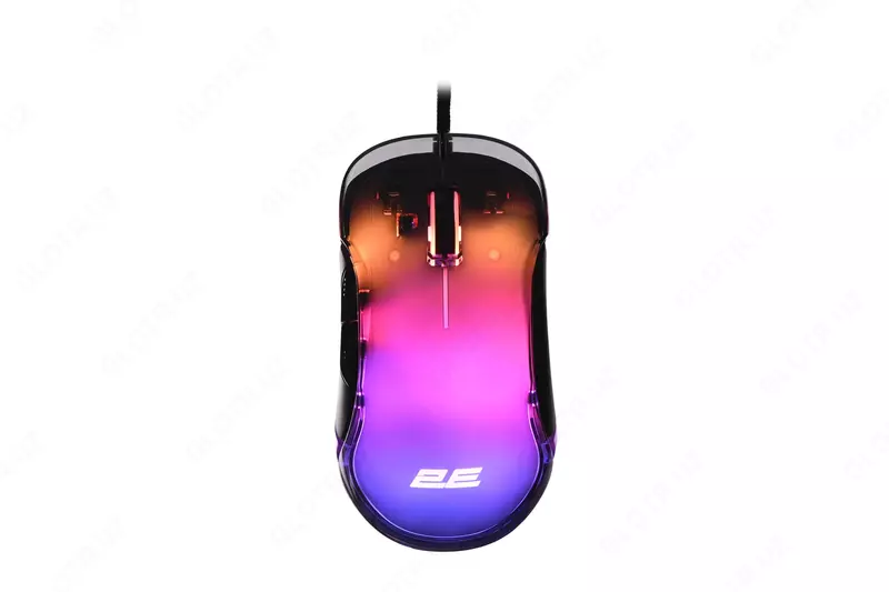 2E Gaming MG345 Transparent o‘yin sichqonchasi  RGB USB Black