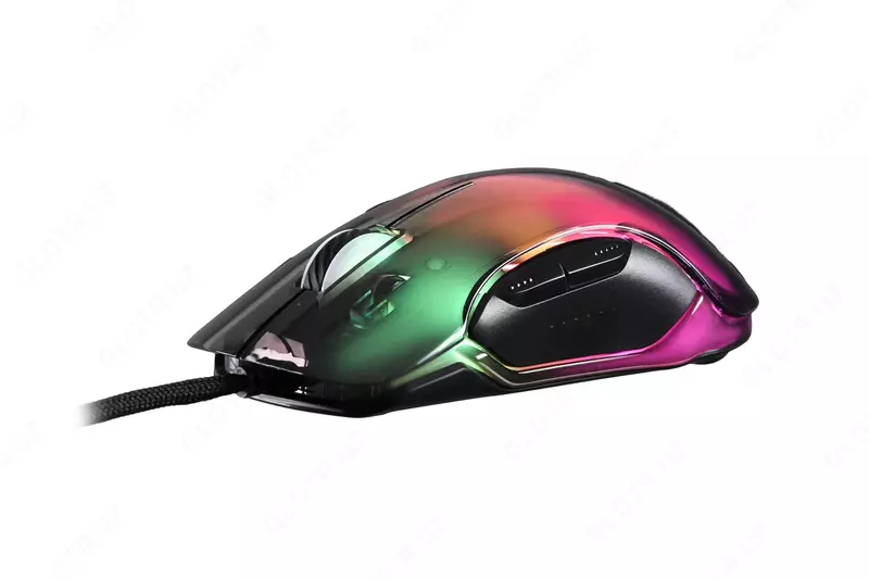  2E Gaming MG345 Transparent o‘yin sichqonchasi  RGB USB Black - 