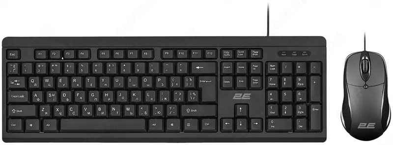 Проводной набор клавиатуры и мыши 2E MK401 USB Black