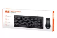  TMarket - Проводной набор клавиатуры и мыши 2E MK401 USB Black