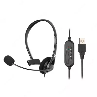 Гарнитура ПК моно On-ear 2E CH11 USB  omni-mic  2м  черный