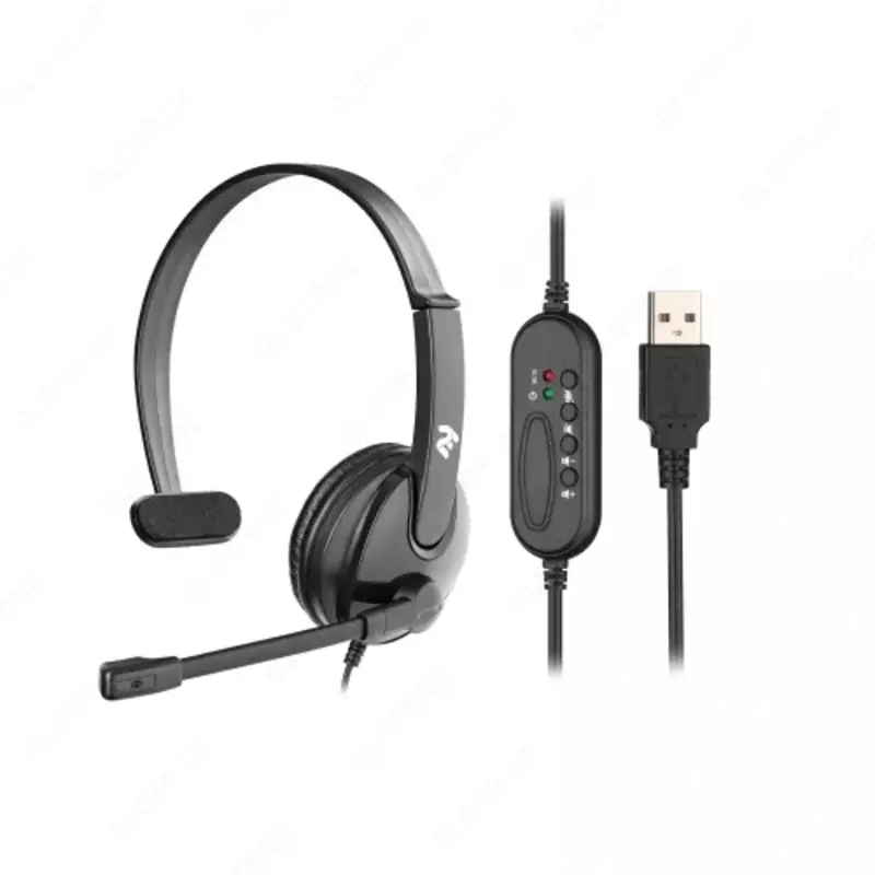 PK mono On-ear 2E CH12 USB  omni-mic  2m  qora