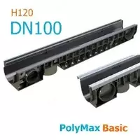 Лоток водоотводный PolyMax Basic ЛВ-10.16.12-ПП пластиковый стандартный борт 8020-М latok standartpark