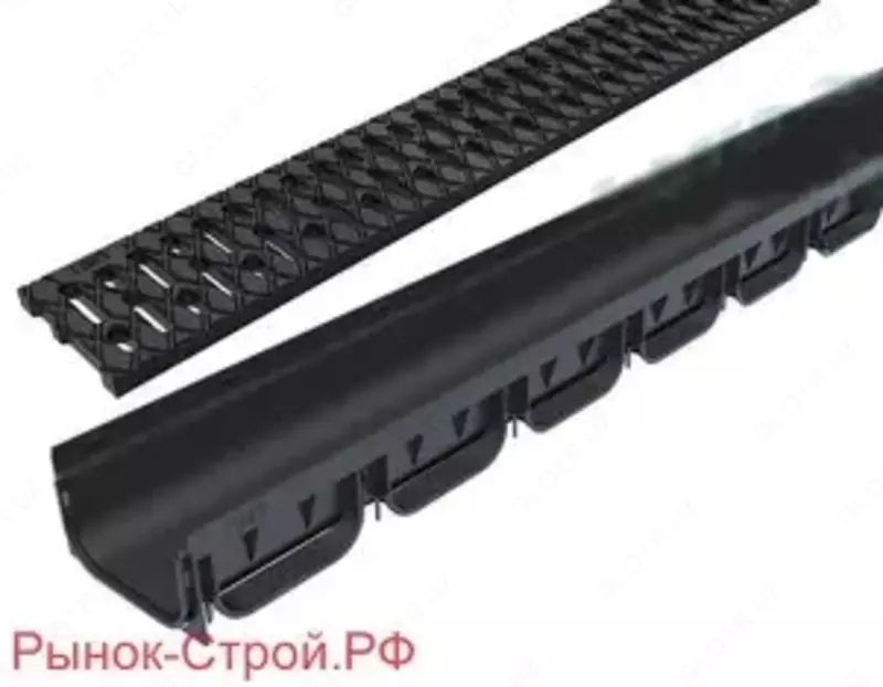 Лоток водоотводный Spark ЛВ-10.14.07-ПП пластик. с реш. пластик. кл. А (компл.) 08818 standartpark